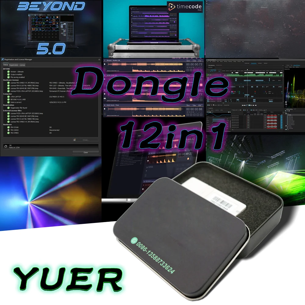 

D2 R3 12in1 Dongle And Software Collection DMX Controller Stage Light 512 DMX Console DJ Controller Wysiwyg