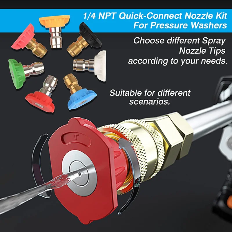 Aperture 2.5mm High-pressure Cleaning Machine Nozzle Kit with Nozzle and Bracket High pressure quick connect water gun image 5