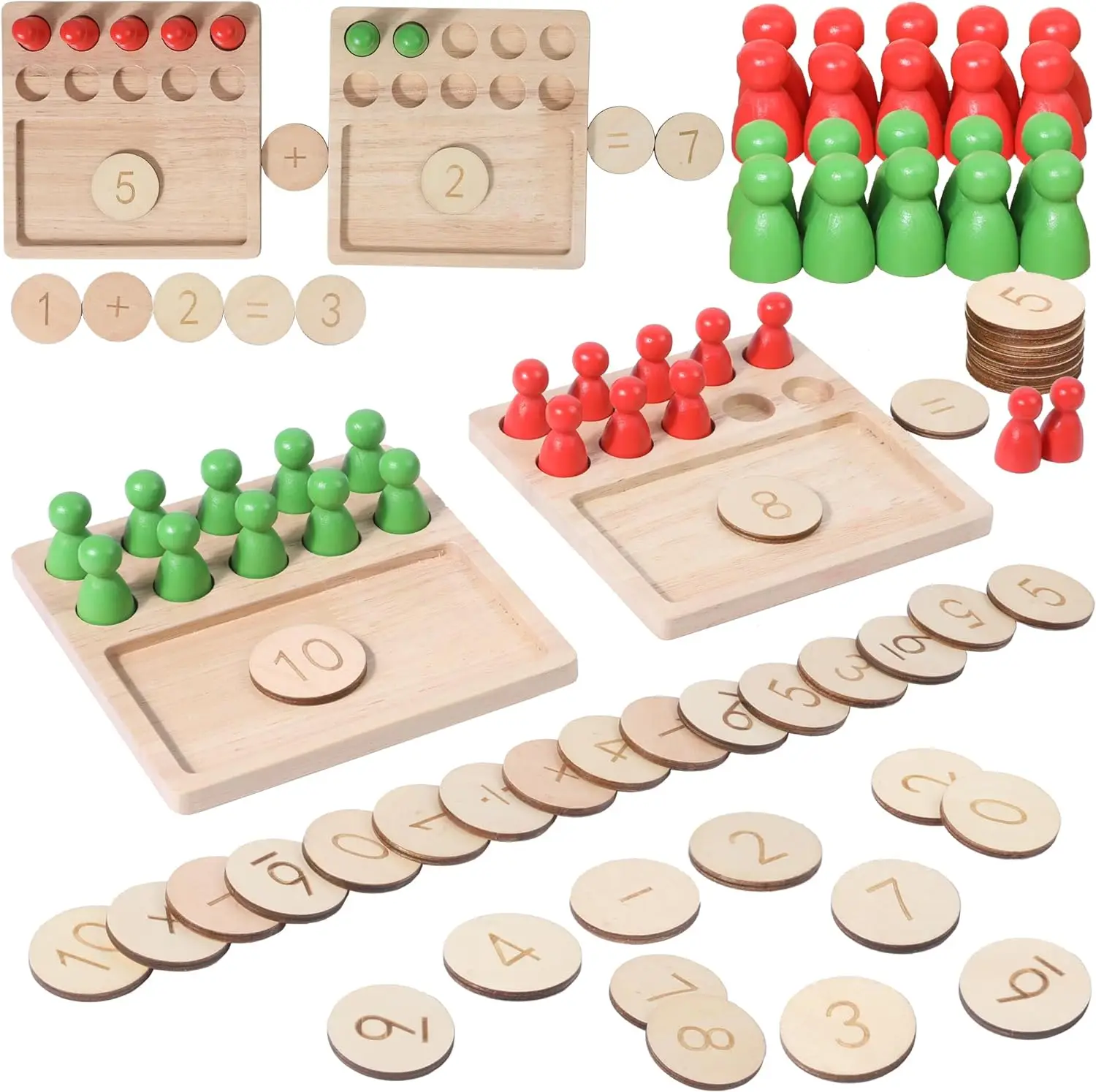 Wooden Math Toys Arithmetic Number Board Games Montessori Early Education Counting Toys For Kid Kindergarten Learning Activities