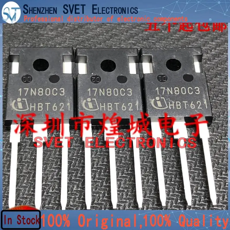 10PCS-50PCS  17N80C3 SPW17N80C3  TO-247 800V 17A 5  Original In Stock Fast shipping