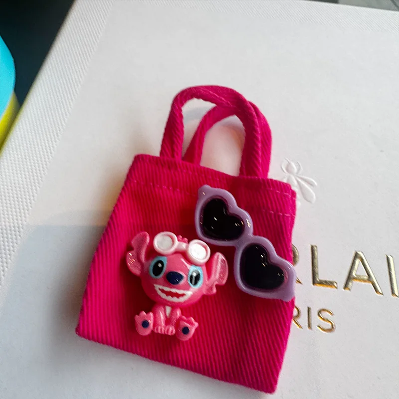 Mini cartone animato carino punto animale cuore pesca borsa borsa di tela studente blu giallo zero portafoglio borsa da viaggio kawaii