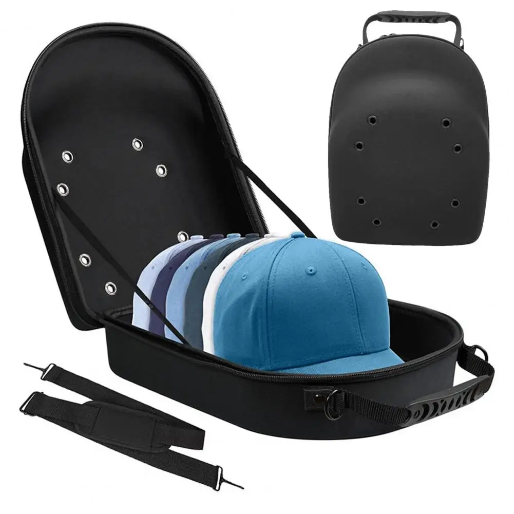 

EVA Baseball Cap Storage Bag Large Capacity Zipper Travel Hat Organizer Case Breathable Peaked Hat Organizer Carrying Case