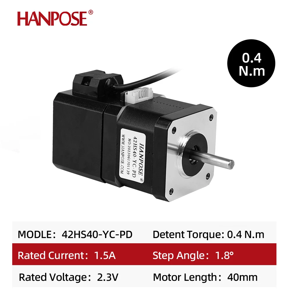 hanpose 42 Permanent magnet brake Stepper Motor 12V 4-Leads 40N.cm 42HS40-YC-PD for Drawing instrument NEMA17 Stepper Motor