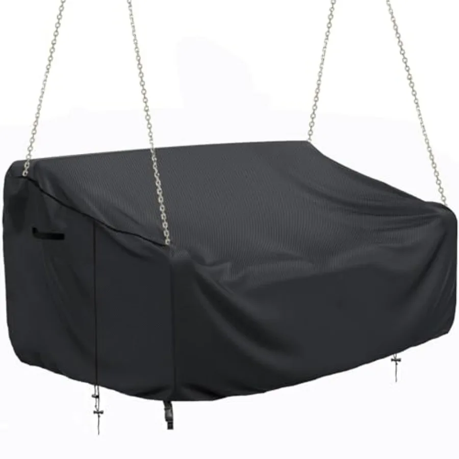 

Porch Swing Cover Waterproof Outdoor Hanging Swing Cover Tear Resistant All Weatherproof Patio Furniture Covers Black 85x45x 32