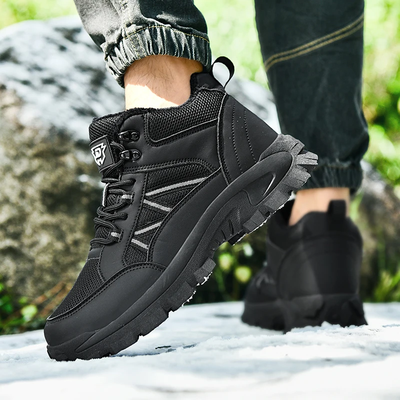 جديد وصول الكاكي الشتاء أحذية رياضية للرجال النساء الدافئة أفخم الرجال حذاء للسير مسافات طويلة حجم كبير 46 عدم الانزلاق الرحلات أحذية رياضية الرجال 2026 #5