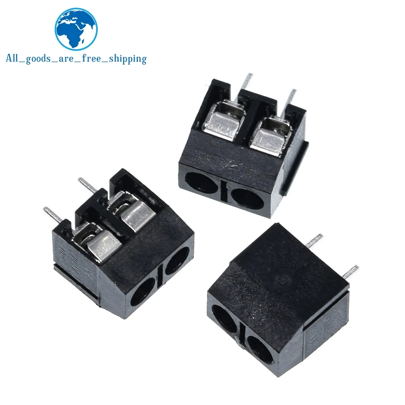 TZT 10/30PCS KF301-2P KF301-5.0-2P KF301 Screw 2Pin 5.0mm Straight Pin Screw  terminal-block Connector Black Red and Blue image 5