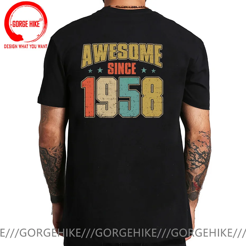 Vintage 1958 Limited Edition Aged Perfectly T Shirt Men Awesome Since 1958 T-Shirt Retro Born In 1958 Tee Shirt Camisetas Hombre