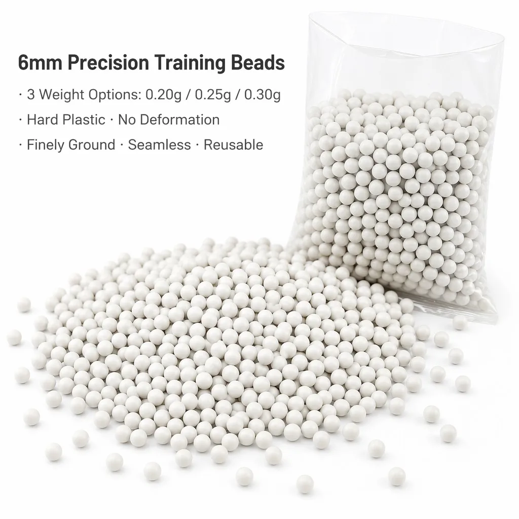 6mm White BB Pellets High Precision POM Material Polished Plastic Balls Smooth Surface for Toy Gun Target Practice Outdoor Games