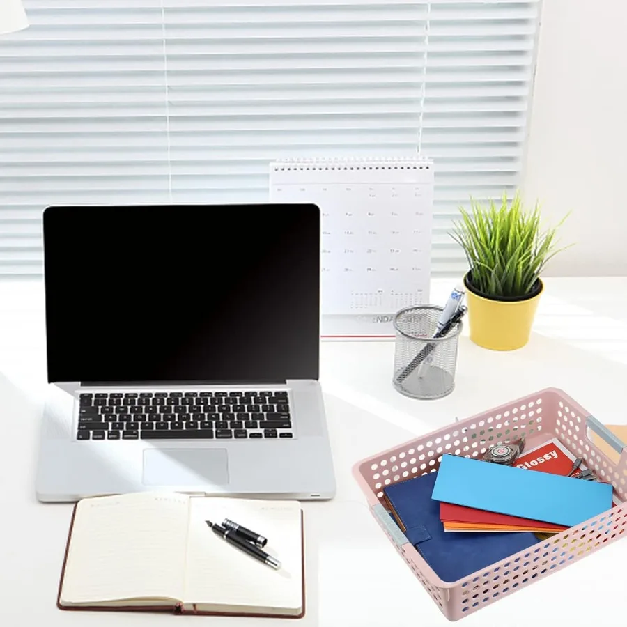 4 Stück drehbare Klassenzimmer-Tabletts für Studenten, Buchkörbe zur Aufbewahrung von Bibliotheken, Organisationsschubladen für Büro und Heimgebrauch, langlebig