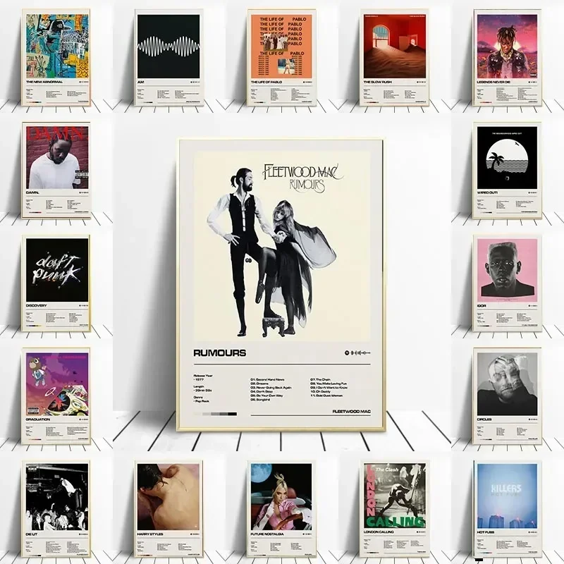 Pop Album Prints Fleetwood Mac K-anye West Arctic Monkey Taming The Impala Album Poster Canvas Painting Nordic Living Room Decor