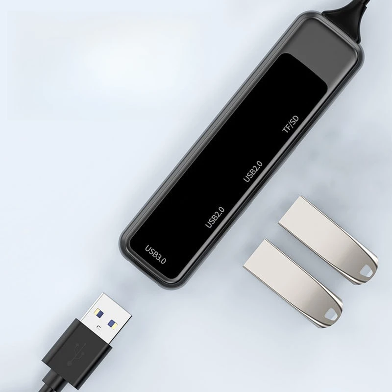 Lector de tarjetas SD/TF multifunción USB3.0, 3 puertos, teléfono móvil, computadora portátil, concentrador, estación de acoplamiento