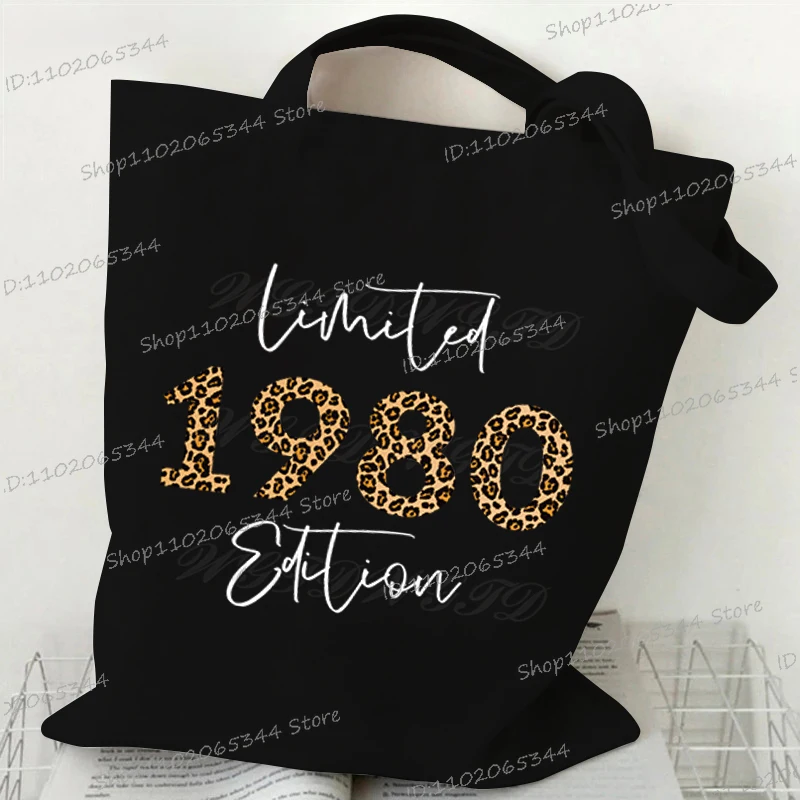 Limited 1985 Edition Print Hand Bag Women Leopard Years Men Canvas Tote Bag Harajuku Female 1980-1989 Birthday Handbags Gifts
