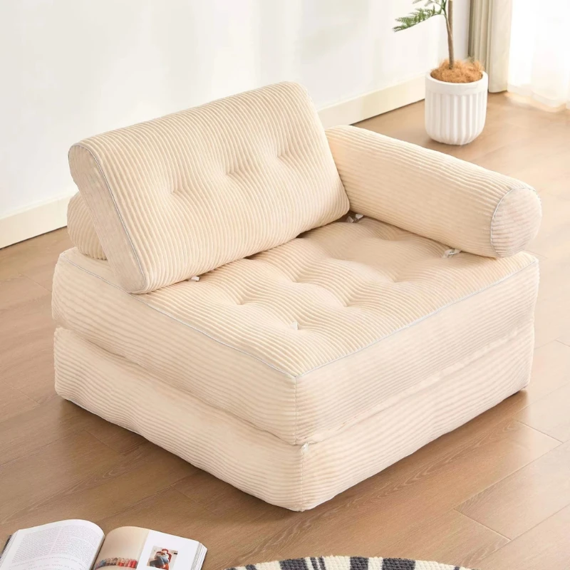 Modern minimalist style folding sofa bed single lounge chair for living room and bedroom stylish foam compression recliner