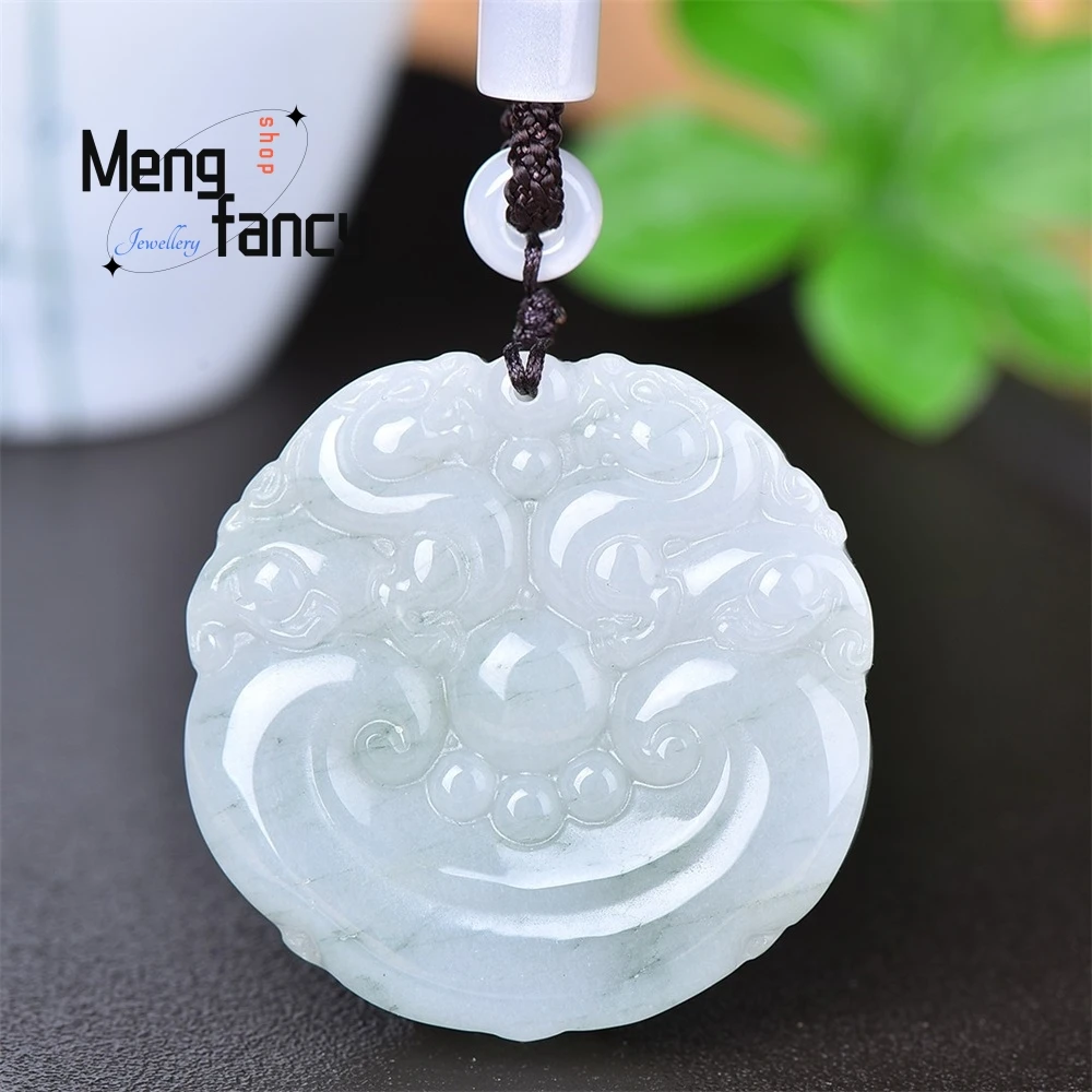 

Popular Fine Natural Tianshan Jade Double Dragon Play Beads Pendant Retro National style Fashion Jewelry Exquisite Holiday Gifts