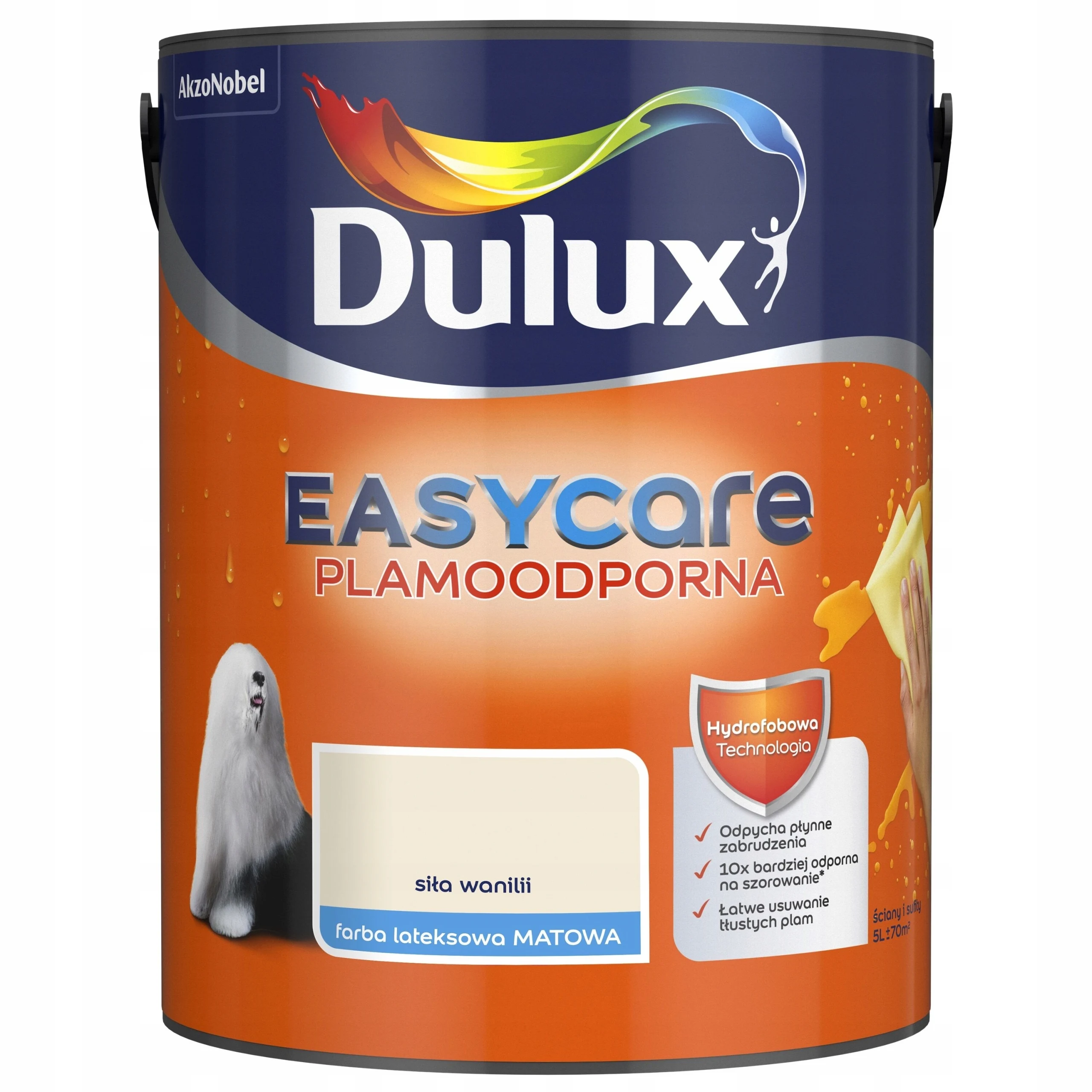 Pittura Murale In Lattice Dulux Easycare, Tonalità Vaniglia Opaca, 5L-image