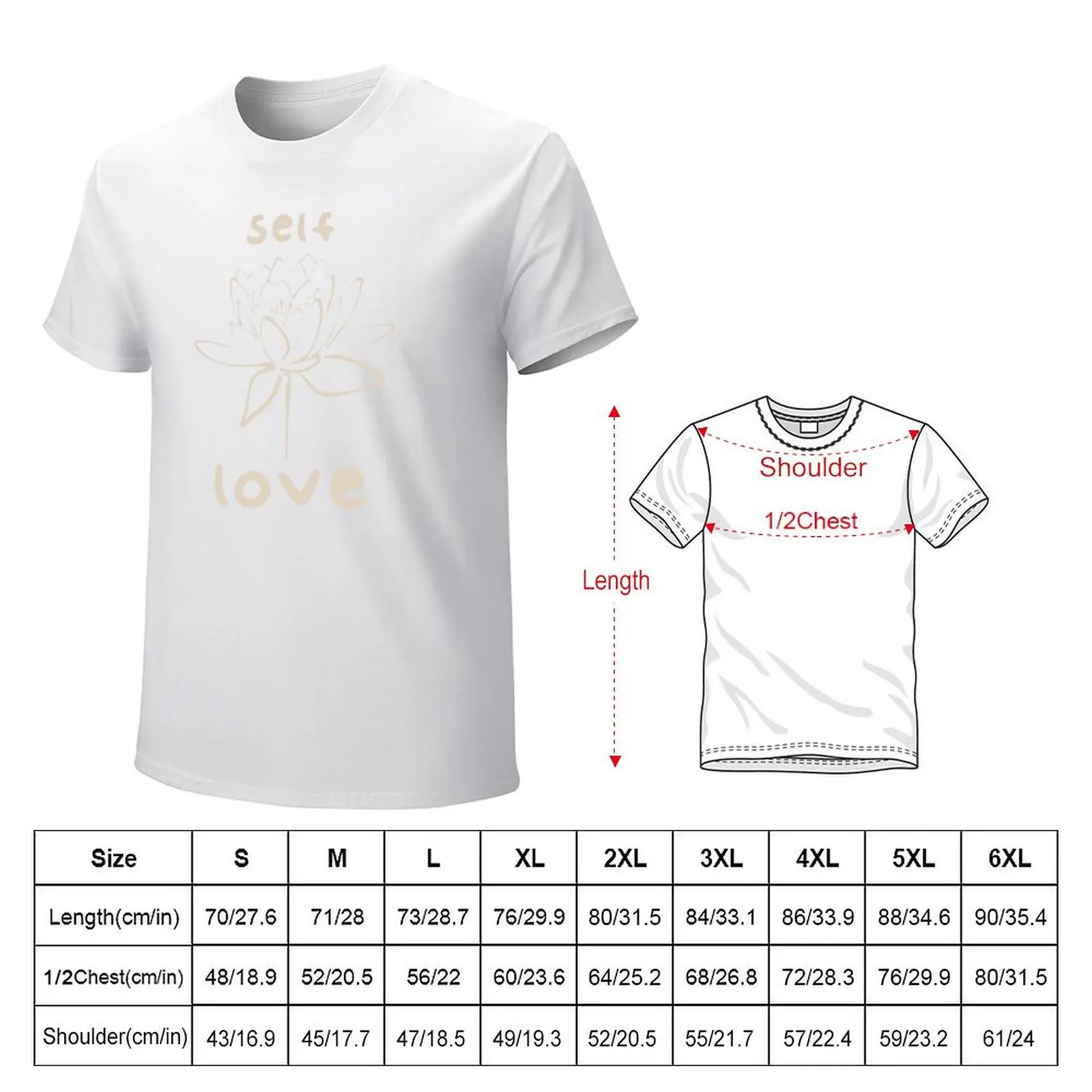 Self Love Motivational Lotus Flower Quote T-Shirt anime clothes vintage clothes mens t shirts