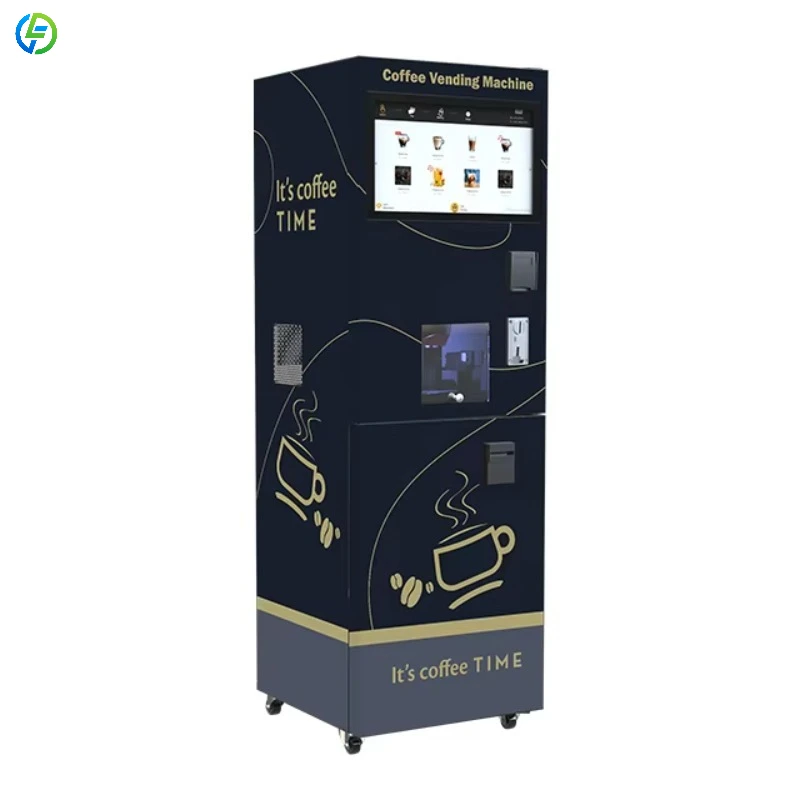 Customized Commercial Freshly Ground Coffee Vending Machine Business for Sale Accepting Coin Credit Card Token QR Code Payments