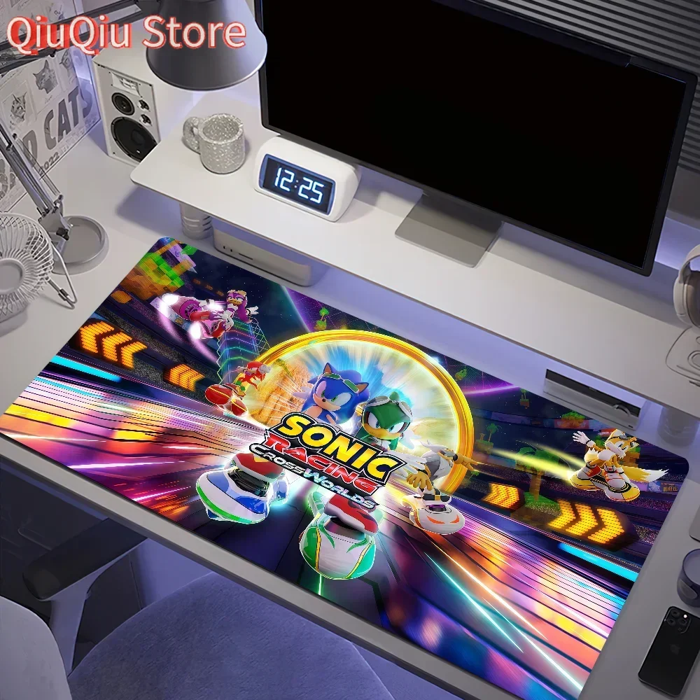 

Mouse Pad Anti-fray Home Custom Ergonomic Nin Office Rubber Game Sonic CrossWorlds Large Desk Mat Keyboard PC R-Racing Non-slip