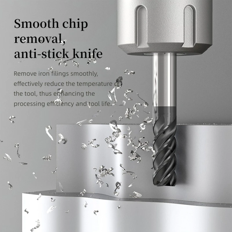 HRC70 75-degree Tungsten Steel Milling Cutter for Metal Lathe 4F Carbide Cutter Hard Alloy End Mill Cnc Router Cutters CNC Tools