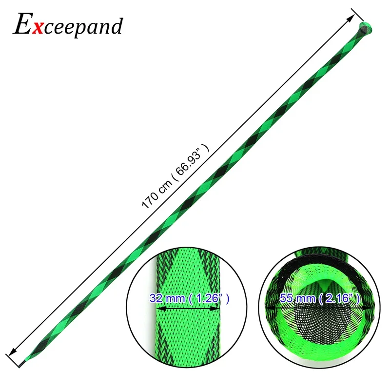 10 Colors Exceepand New Tangle Free Fishing Rod Sleeve 170 cm 30 mm Width Casting Fishing Rod Cover Pole Sock