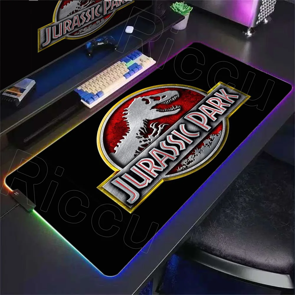

Новый коврик для мыши «Парк Юрского периода», крутой RGB светодиодный светильник, игровой большой коврик для мыши для геймера, ковер, большой коврик для мыши, коврик для клавиатуры, коврик для ПК XXL, настольный игровой коврик