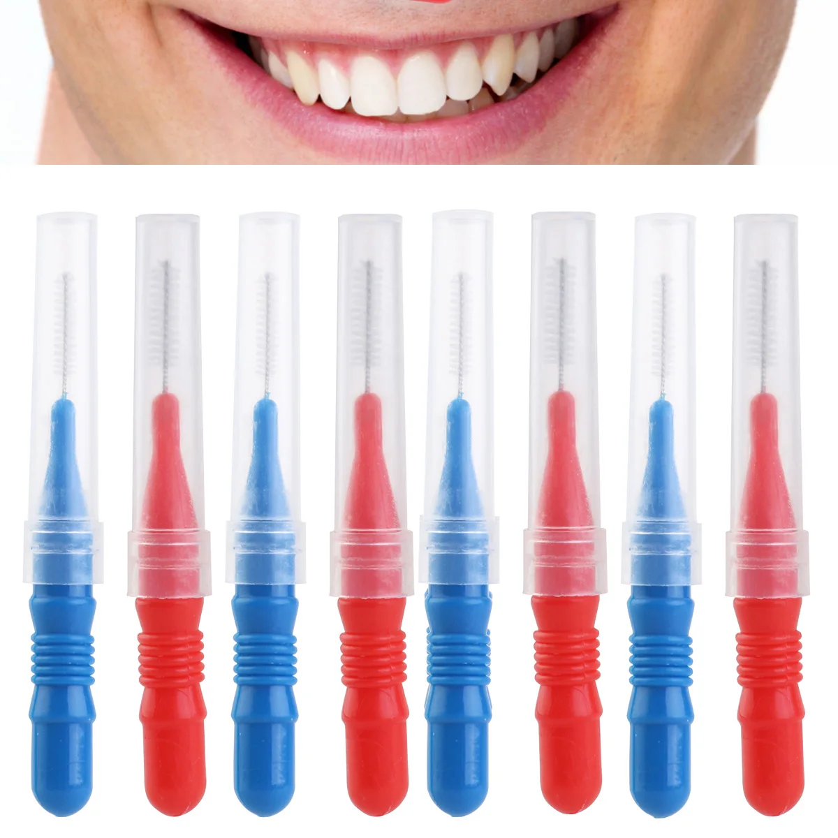 

30Pcs Interdental Brushes Oral Care Tool Comfortable Grip Deep Cleaning Food Debris Remover Toothpick Floss Cleaner