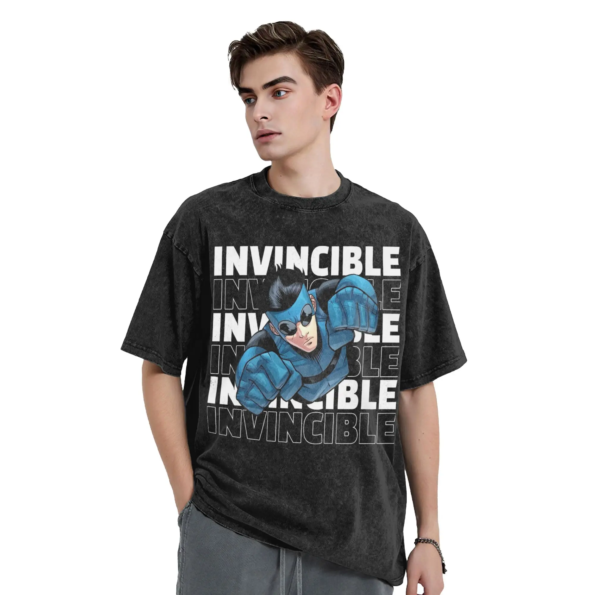 invincible comic T Shirts Washed 100% Cotton Oversize T-Shirts  Vintage for Men Women Tops Streetwear Summer Tee Shirt