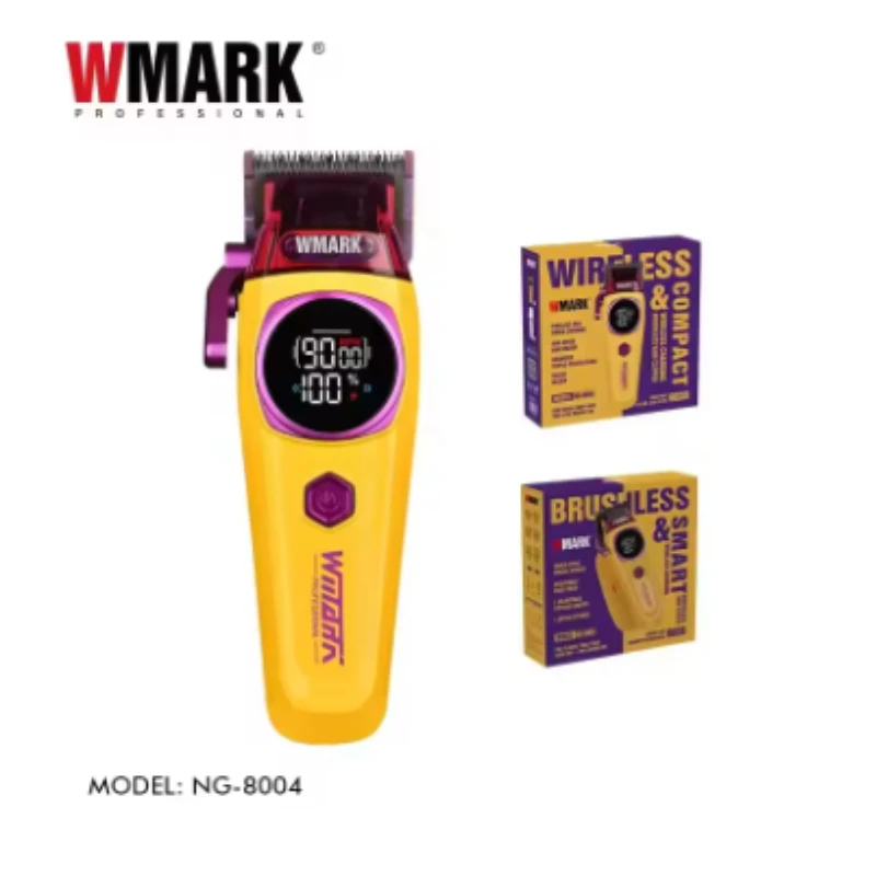 

2025NEW WMARK NG-8004 Беспроводная зарядная база Бесщеточный двигатель Машинка для стрижки волос Зарядка триммеров для волос Лезвие DLC
