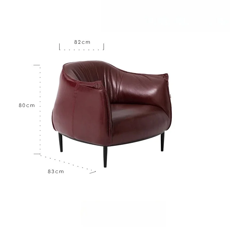 

Cowhide sofa, medieval ebony, burgundy single sofa, medieval wave chair