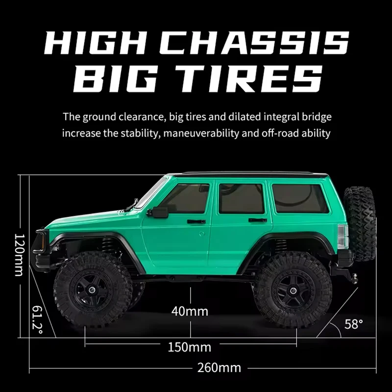 JJRC C8809 1:18 Simulado Cherokee Veículo de Escalada Off Road 4WD Modelo de Controle Remoto Carro Brinquedos para Crianças