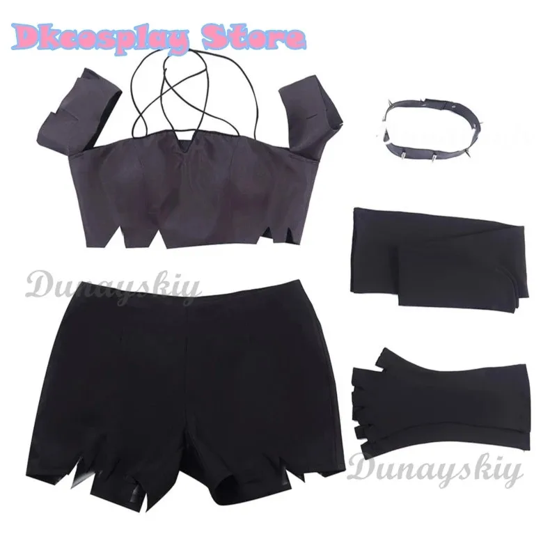 Helluva cos Boss Cosplay Costume for Loona Loony Toony Women Neck Vest Shorts Suit Black Uniform Suit Halloween Party Outfits
