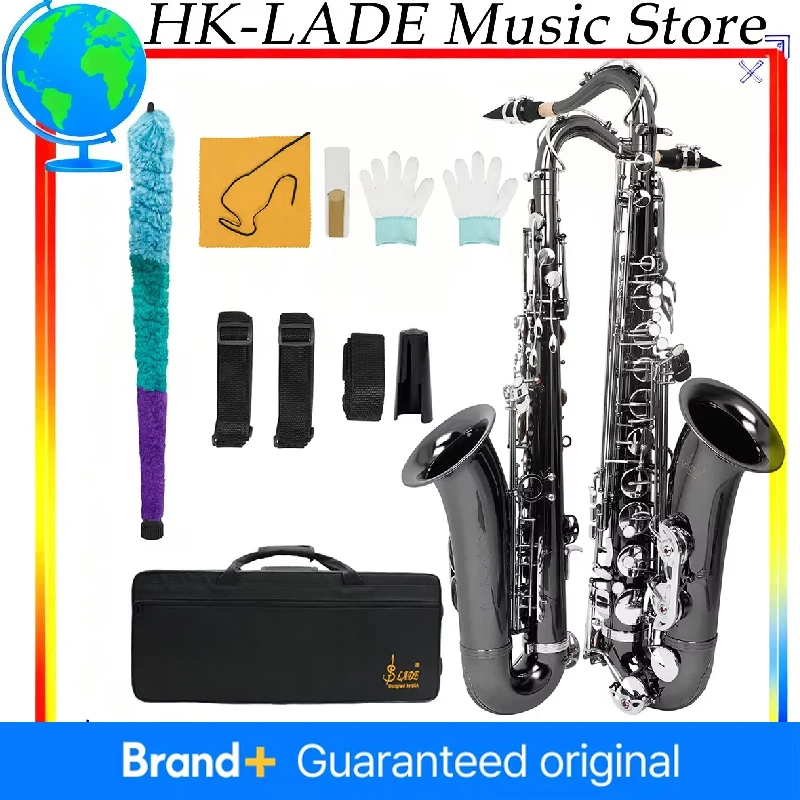 

SLADE Bb Tone Профессиональный тенор-саксофон с футляром, набор для чистки, аксессуары для трости, латунный деревянный духовой инструмент