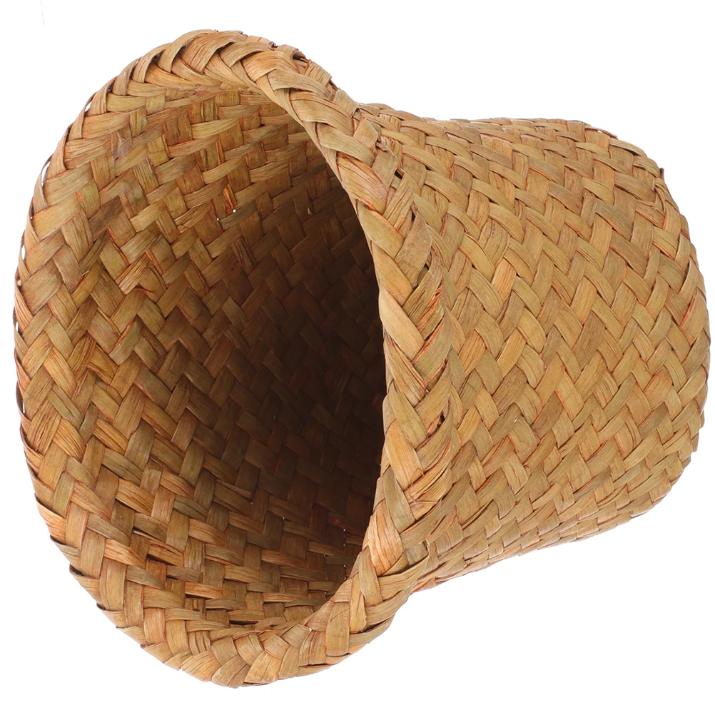 

Woven Trash Can Basket Garbage Waste Rustic Wastebasket Seagrass Laundry Bedroom Bathroom Kitchen Home Office Use Sturdy