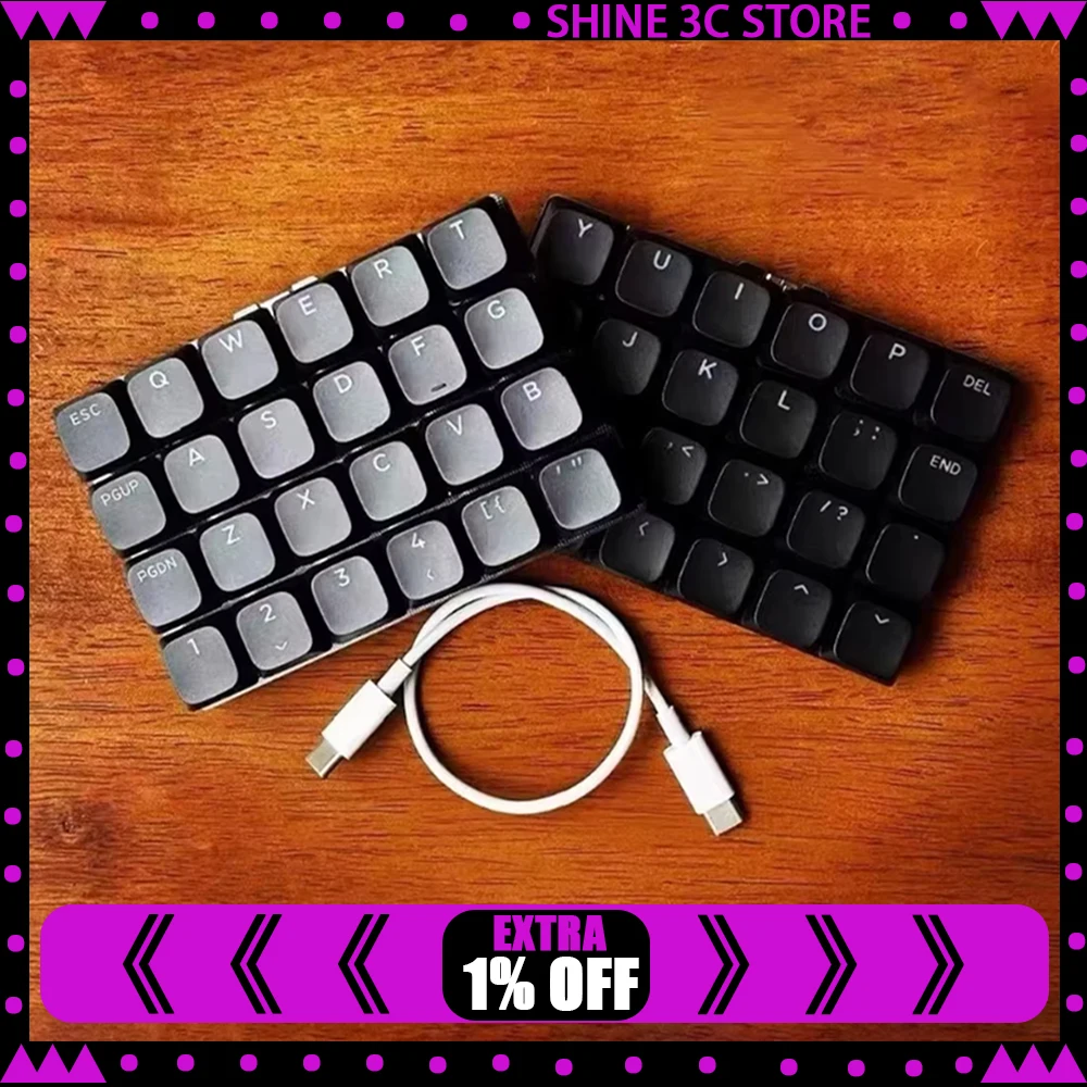 

X10a Split Keyboard Wired 48 Keys RGB Low Profile Switch Support QMK VIAL Split Keyboard Customized Ergonomic PC Gamer Accessory