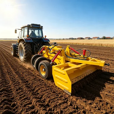 High-Precision Laser Land Leveler – Agricultural Machinery for Superior Land Leveling, Featuring Tractor-Mounted Laser GPS