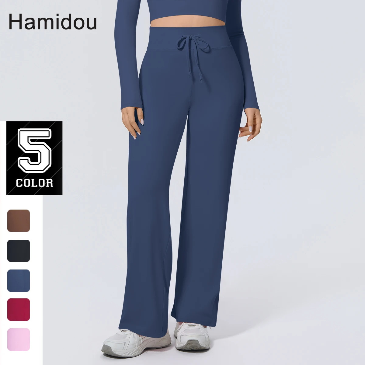 Summer Loose Drawstring Yoga Pants Outdoor Running Quick Drying Peach Buttocks Wide Leg Pants Gym Workout Fitness Pants