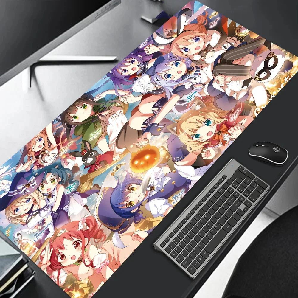 

Gochuumon wa Usagi Desuka Mousepad Hot selling Mouse Pad Anime Girl Non-Slip E-Sports Mouse Mat Premium Mousepad PC Keyboard Mat