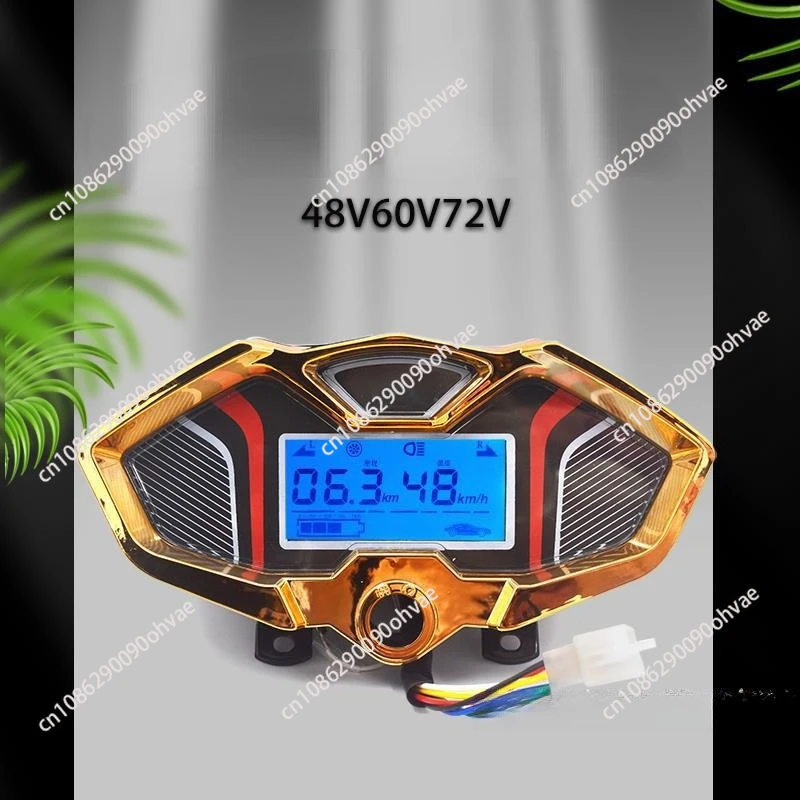 for  Electric Tricycle Dashboard 48V/60V/72V, Universal LCD Display for Mileage, Cumulative Voltage, Battery Level, and Speed