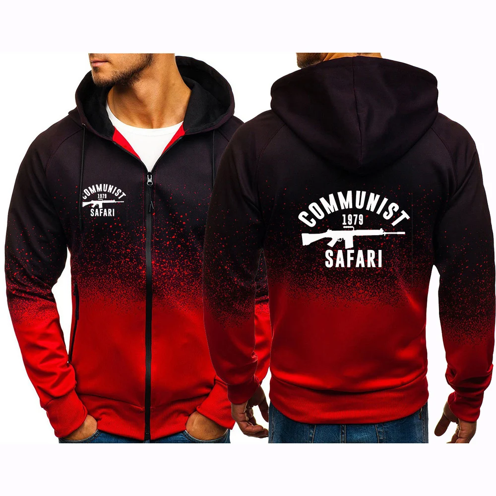 Rhodesia 1979 Safari Popular Spring And Autumn Man's Gradient Color Zipper Jacket Leisure Fashion Hoodies Coat Hoodies