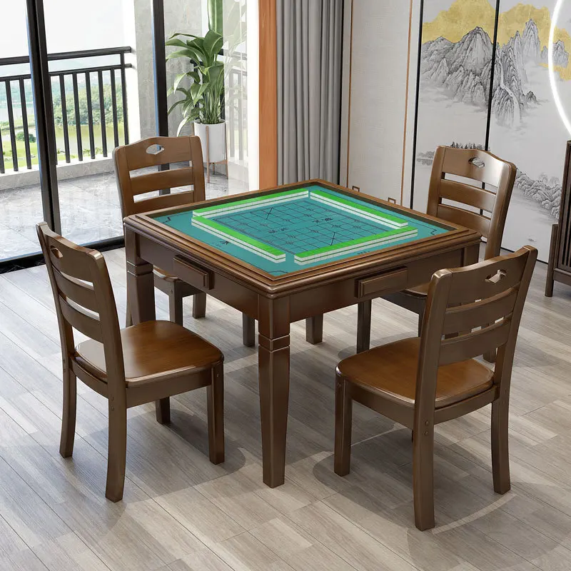 Solid wood mahjong table, Chinese style solid wood square table, elephant chess and card table,