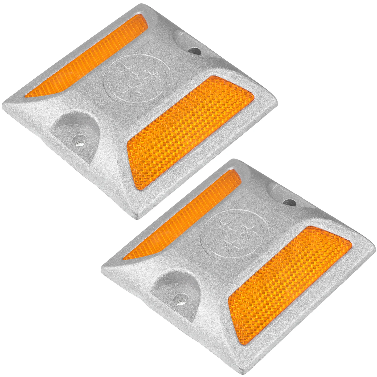 2Pcs Reflective Road Markers Aluminum Studs for Driveway Lane Center Line Roadside Visibility in Bad Weather Road Markers