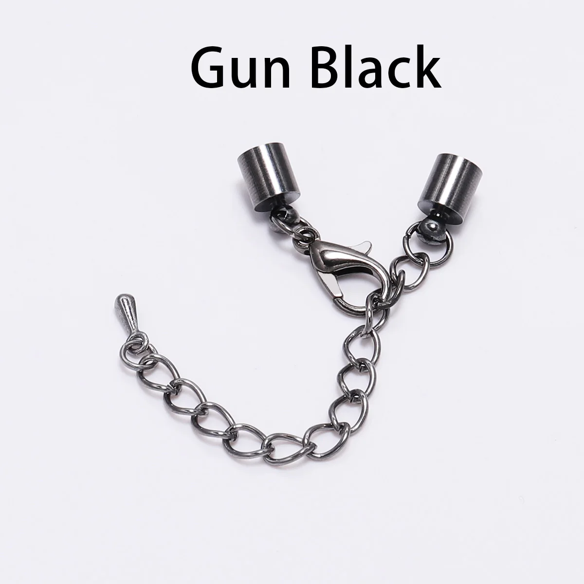 Ganchos de cierre de langosta para fabricación de joyas, conectores de tapas de punta de extremo de engarce de cordón de cuero, cadena extensible de