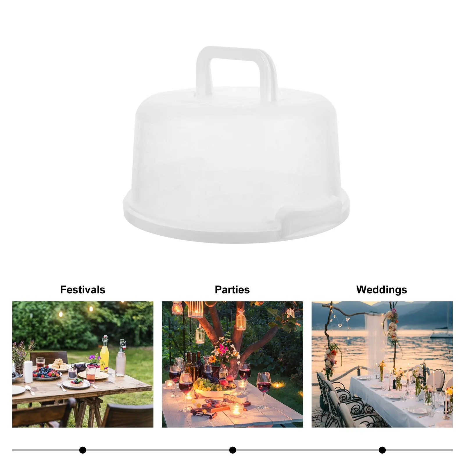 

Box Reusable Food Safe Portable Handle Airtight Cake Storage Container For Baking Bread Dessert Small Cake Box