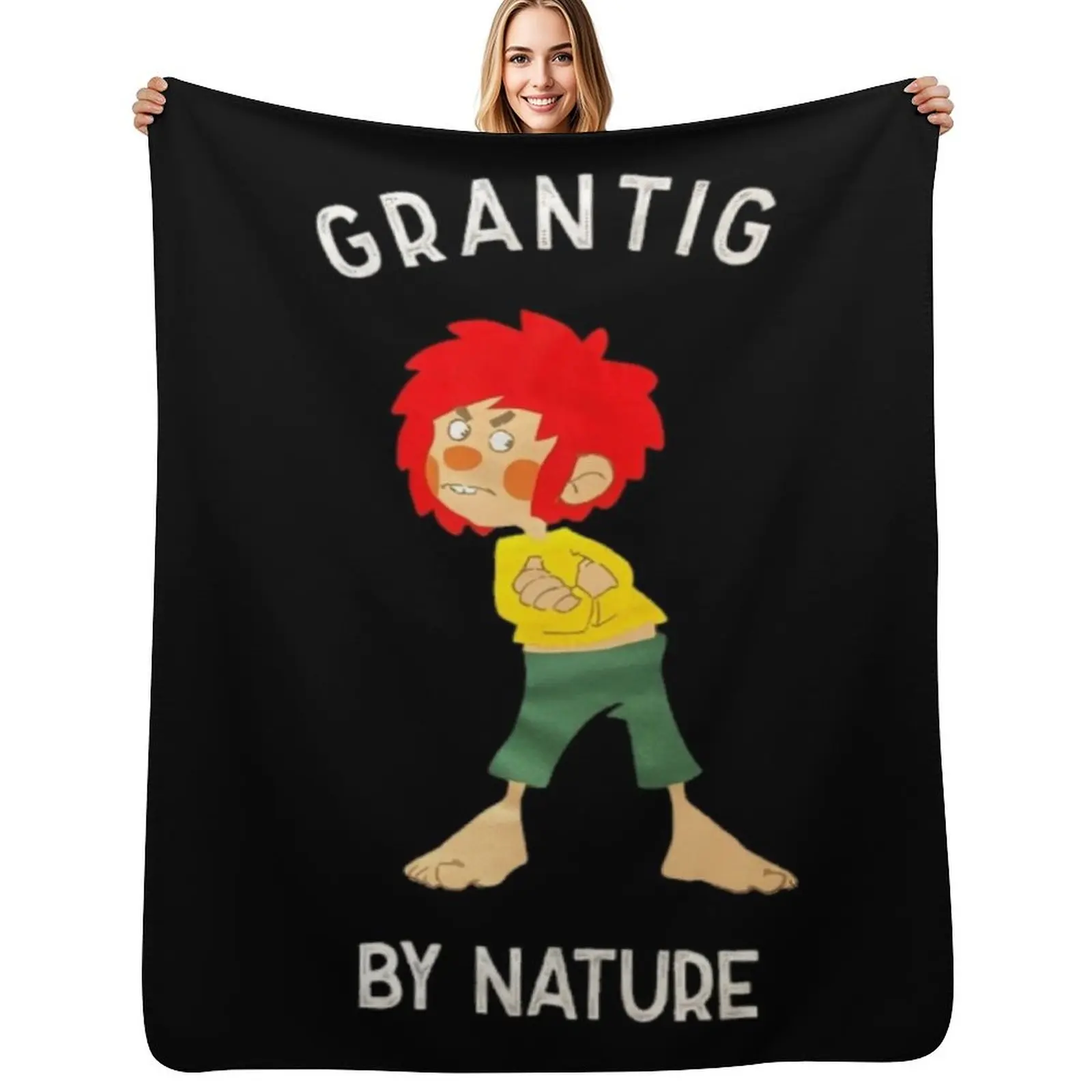 

Pumuckl Grantig by nature Throw Blanket Warm Comfortable Blanket for Office Napping
