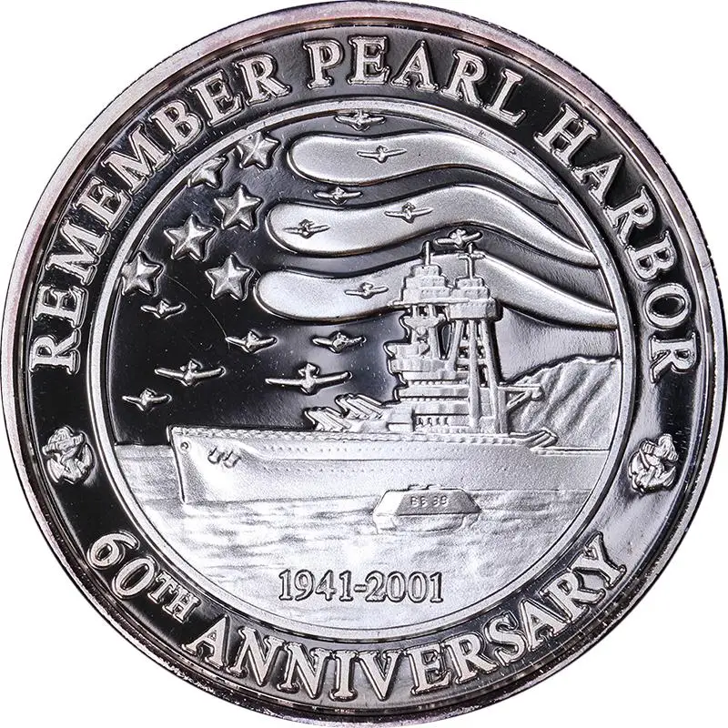 

2001 60th Anniversary Pearl Harbor Commemorative Coin, Historical Tribute Coin, WWII Remembrance Gift
