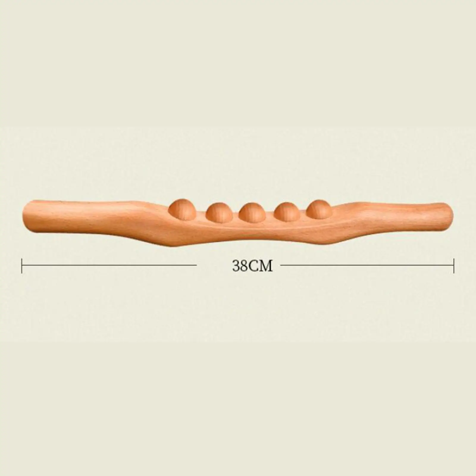 Handheld Wooden Guasha Scraping Massage Tool 38cm Beech Stick for Muscle Knot Relief Back Neck Shoulder Legs Arms