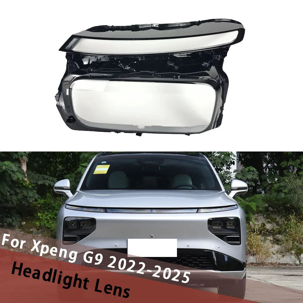 

For Xpeng G9 2022-2025 Car Front Headlight Lens Cover Replace Original Transparent Lampshade Headlamp Shell Housing Plexiglass