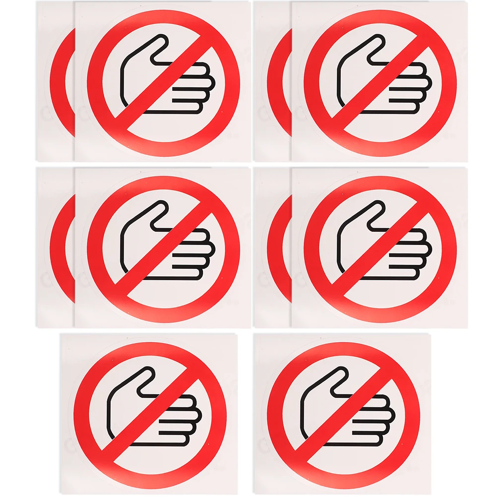 10 Pcs Safety Warning Sign Stickers Do Not Touch Vinyl Machine Caution Decals for Workplace Steel Glass Metal Smooth
