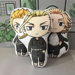 10cm Tokyo Revengers Cosplay Plush Doll Manjiro Sano Draken Baji Keisuke Cartoon Printed PP Cotton Filled Pillow Pendant