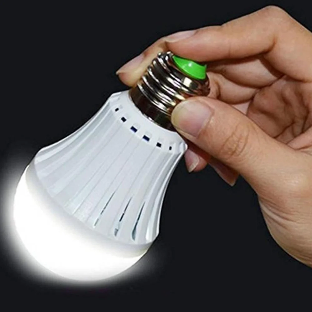 Lámpara de iluminación con batería recargable de 5-12W con ganchos, Bombilla LED de emergencia E27, lámpara Led para iluminación de acampada al aire libre, Bombillas